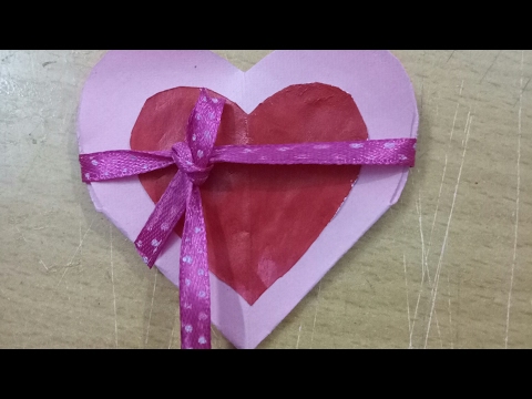 DIY| How to make simple Heart shaped fold card. Video