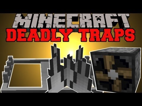 Minecraft : DEADLY TRAPS (TRAPS, SPIKES, IGNITERS, MAGNETIC CHESTS) TrapCraft Mod Showcase