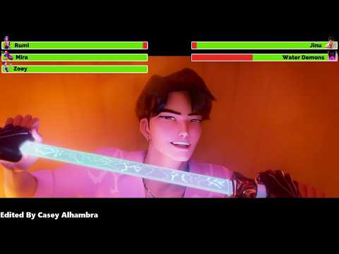 KPop Demon Hunters (2025) Bathhouse Battle with healthbars