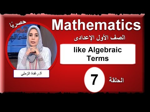 رياضيات الصف الأول الإعدادى 2019 - الحلقة 7 - like Algebraic Terms