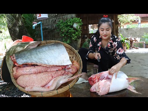 Countryside life TV : Yummy big fish cook for children - Big river fish cooking