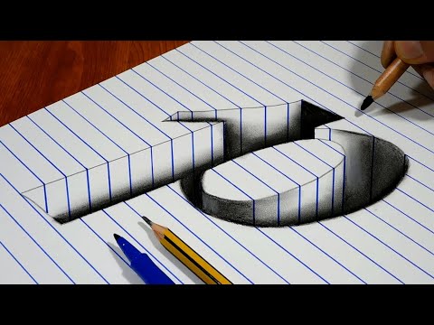 Drawing p Hole in Line Paper   3D Trick Art
