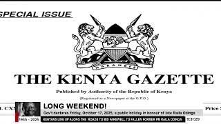 Download lagu Gov’t declares Friday, October 17, 2025, a public holiday in honour of late Raila Odinga mp3