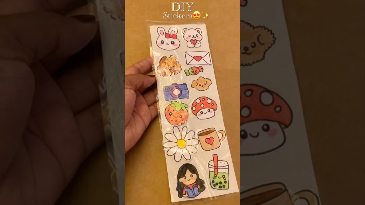 DIY Cute Stickers at Home 😍✨| 🎒 Back to School DIYStickers ✨|It’s me Hana#shorts