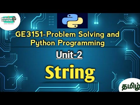 String Datatype In Problem Solving And Python Programming Tamilge3151pythonpsppau Reg 2021