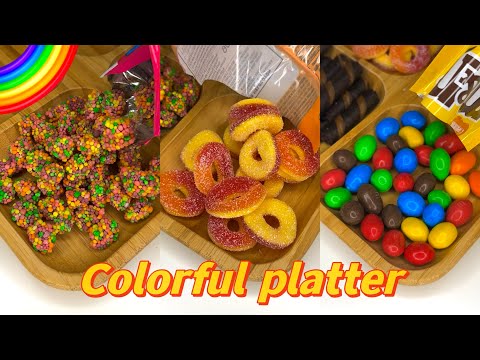 Filling Platter with Colorful candies 🍭🌈 | asmr