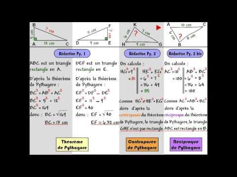 comment appliquer la reciproque du theoreme de pythagore