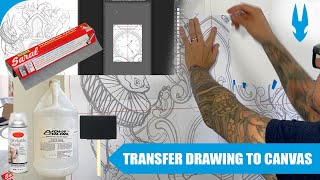 How to size up and transfer drawing to canvas to paint