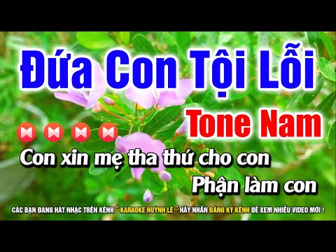 Karaoke Đứa Con Tội Lỗi - Tone Nam ( Beat Chuẩn ) Karaoke Huỳnh Lê