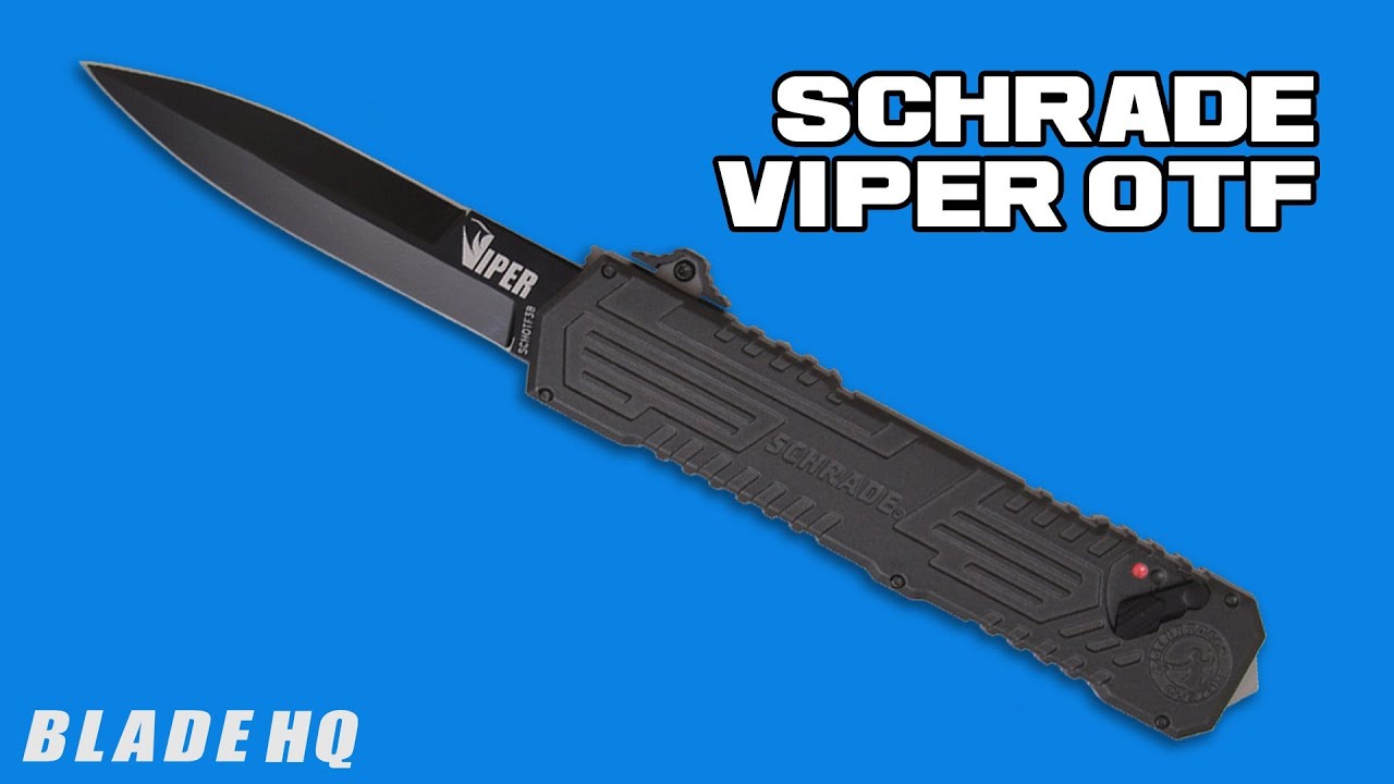 Schrade Viper OTF Assisted Opening Knife (3.5" Bead Blast Serr) SCHOTF3S