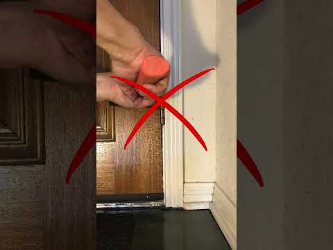 Part of a video titled How to Fix a Sagging Door (quick) (#shorts) - YouTube