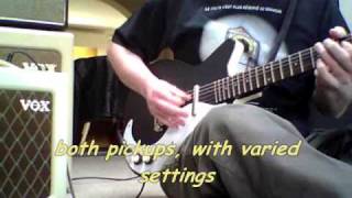 Video thumbnail for DANELECTRO 1959 reissue modified & VOX AC4 by Doc Loco