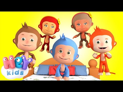 Cinque Scimmiette e Altre Canzoni per Bambini! | 60 minuti | HeyKids Italiano | Canzone da Ballo