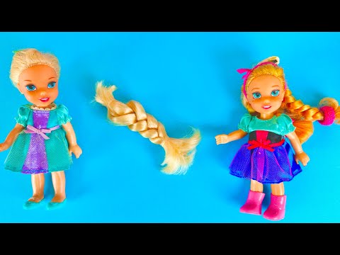 Elsa and Anna toddlers- Elsa cuts her braid