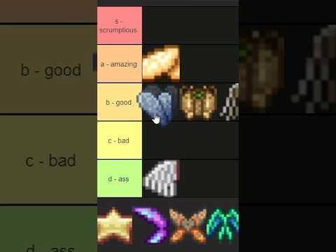 Terraria Wings Tier List! #terraria #shorts