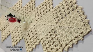 مفرش كروشيه  _ Crochet long table runner