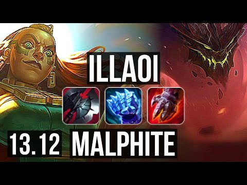 ILLAOI vs MALPHITE (TOP) | 8 solo kills, 66% winrate, 1.2M mastery, Legendary | KR Master | 13.12