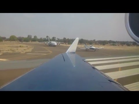 Takeoff from Maun in a Zenith Aviation Gulfstream III