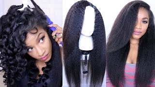 How to Style Kinky Straight Hair⎮DIY Hot Glue Gun Wig (BestLaceWigs)