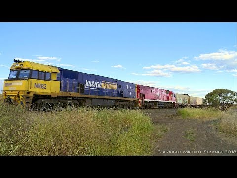6MA5 Container Freight With NR75 (Ghan livery) - PoathTV Australian Trains & Railways