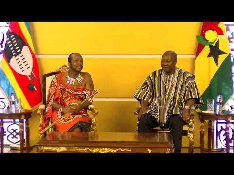 King Mswati III of Eswatini arrives in Ghana for a four-day visit