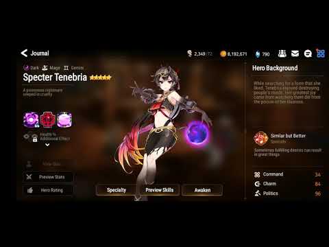 Epic 7 - Specter Tenebria ‐ Move & Ultimate Animation Skills