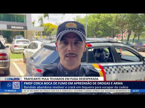 DF ALERTA - PMDF cerca boca de fumo em apreensão de drogas e arma