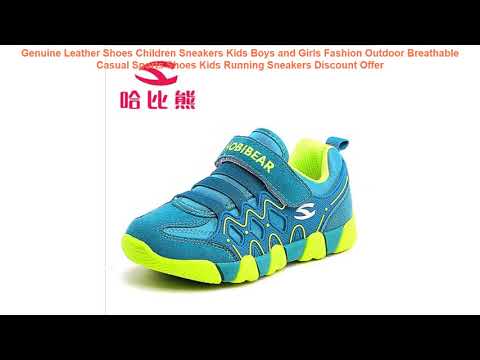Genuine Leather Shoes Children Sneakers Kids Boys and Girls Fashion Ou Video