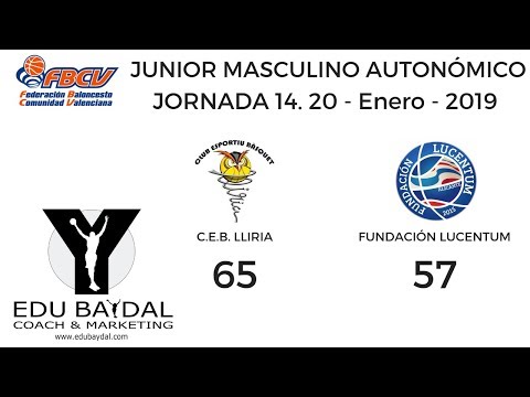 CLUB ESPORTIU BASQUET LLIRIA - FUNDACIÓN LUCENTUM BALONCESTO ALICANTE. JUNIOR AUTONÓMICO