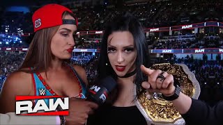 Nikki Bella & Stephanie Vaquer Challenge to Raquel & Roxanne on RAW!