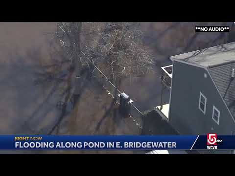 Flooding along pond in E. Bridgewater