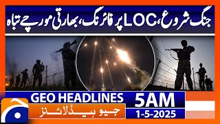 Download Lagu War begins, firing on LOC, Indian fronts destroyed | Geo News 5 AM Headlines (1st May 25) Thumbnail