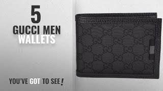 Top 10 Gucci Men Wallets [ Winter 2018 ]: Gucci Men's Smooth Canvas GG Web Tab Trifold Passcase ID