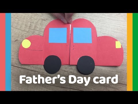 Father's day DIY Gift - Car gift card easy to do with kids