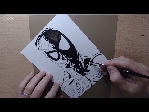 COMIC ART / SPIDER-MAN // SYMBIOTE MASH-UP TIMELAPSE by JOHN BEATTY