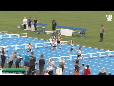 U9 Girls 60m Hurdles Heat 2: 2021 State Combined Events Championships // LAVicTV