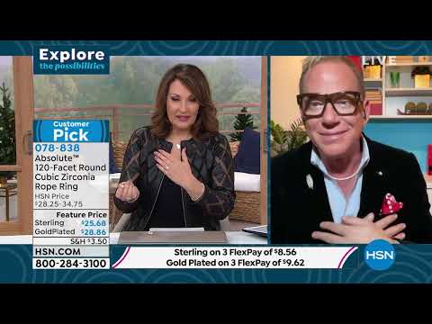 Absolute Sterling Silver Cubic Zirconia 120Facet Round R...