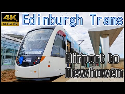 【4K Driver's view】Edinburgh Airport to Newhaven【Edinburgh Trams】
