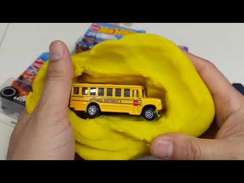 Yellow School Bus and Hot Wheels Cars Kids Video | Wali Creation Video