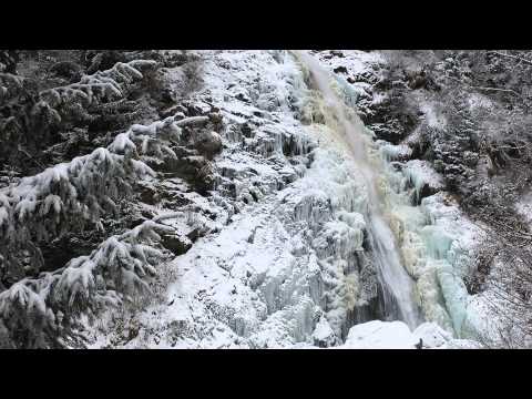 Frozen Stuibenfall Waterfall, Umhausen Austria