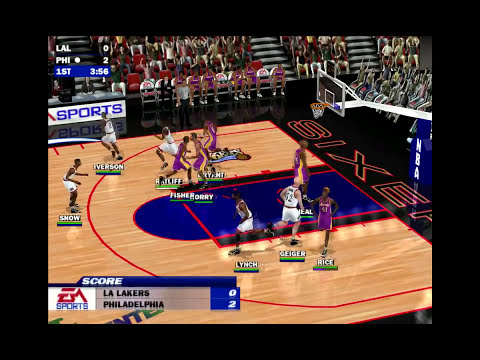 NBA Live 2000 PC gameplay: Philadelphia 76ers vs LA Lakers (HD)
