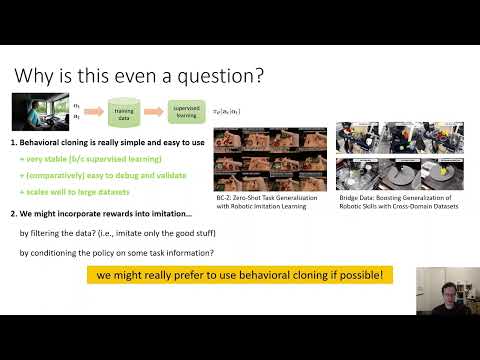 Imitation learning vs. offline reinforcement learning