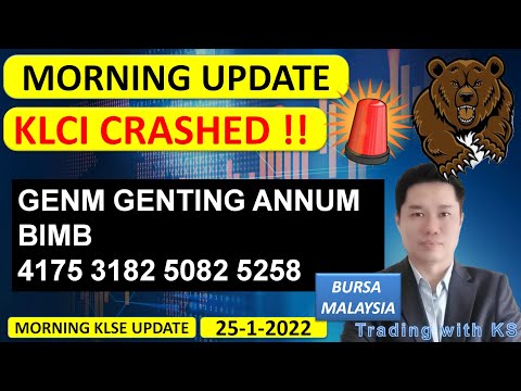 Morning KLSE BURSA Update - 25-1-2022 -  💥KLCI CRASHED !! 💥 GENM GENTING ANNUM BIMB