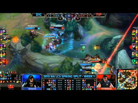 DIG vs TIP Jungle Teamfight #1 - DIG vs TIP Game 1 (NA LCS Spring 2015)