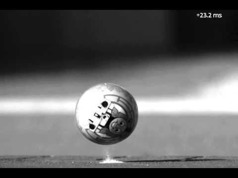 Ball bouncing in slow motion: Rubber ball
