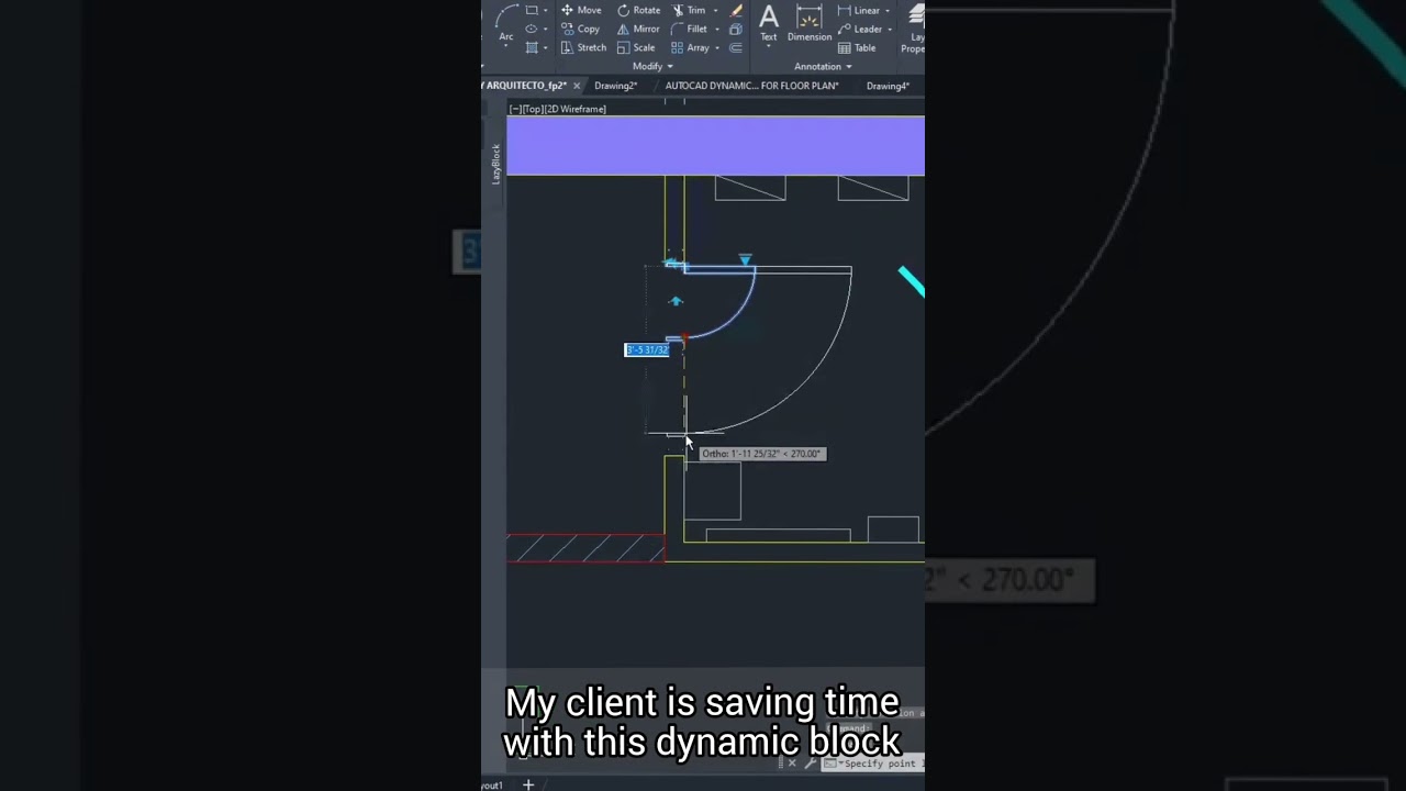 Dynamic Door Saves Time & effort in Autocad 03