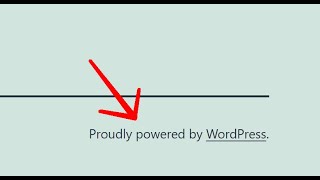 Remove "Proudly powered by WordPress"