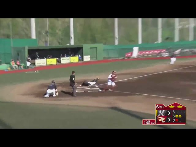 【ファーム】加藤が魂のヘッドスライディング!! マリーンズ・西巻の犠牲フライで均衡破る!! 2021/4/21 E-M(ファーム)