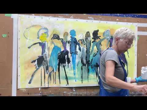 How I paint a loose abstract figure painting.