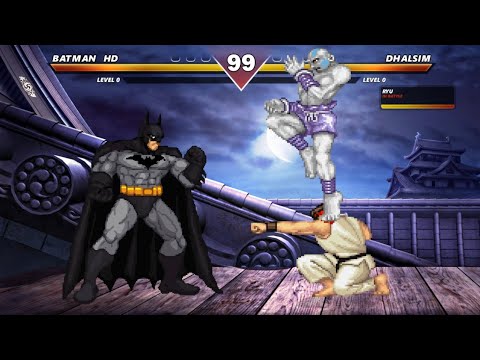 Batman Vs Ryu Vs Dhalsim Vs M Bison Mugen - HIGH LEVEL INSANE EPIC FIGHT!